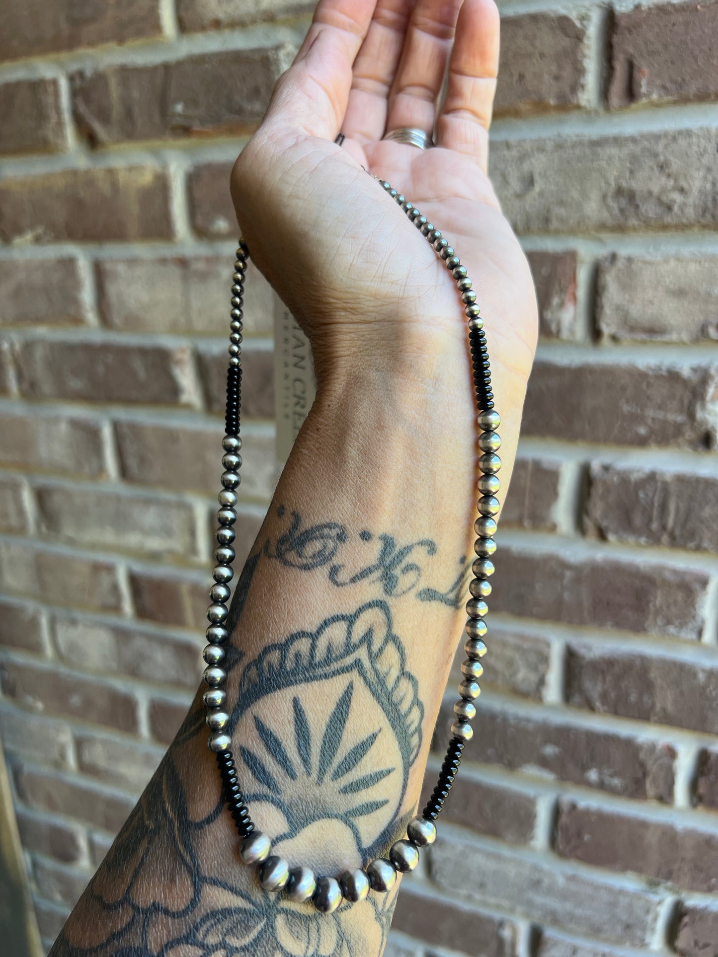 Graduated Sterling Pearl and Black Onyx Necklace