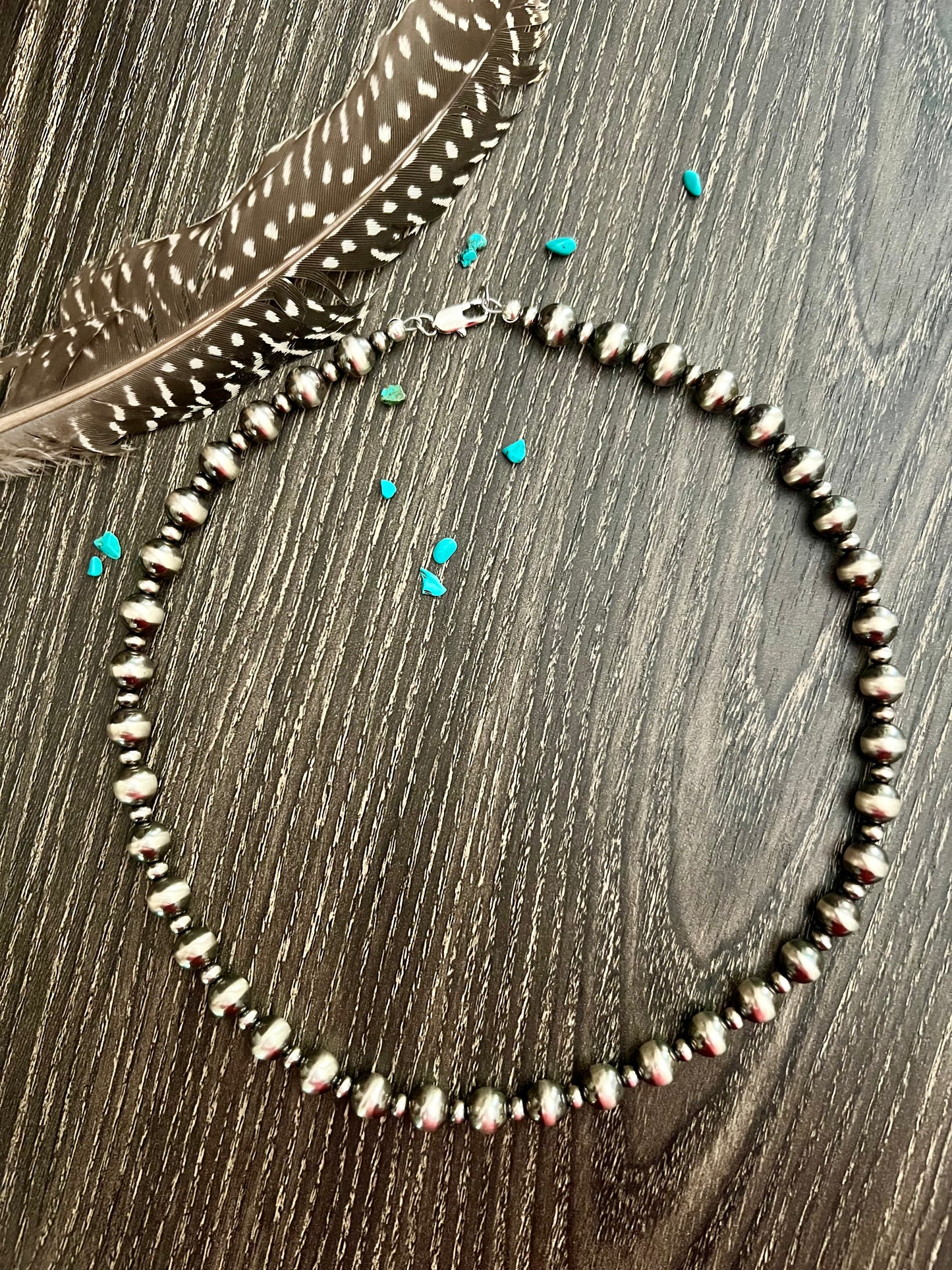 18” 8mm and 4mm Sterling Pearl Necklace
