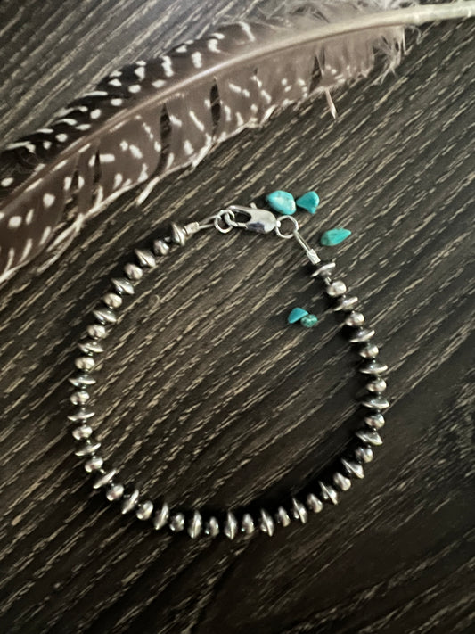 8” Saucer and Round Sterling Pearl Bracelet