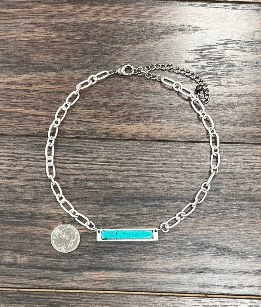 738764, 15" Bar Turquoise Necklace