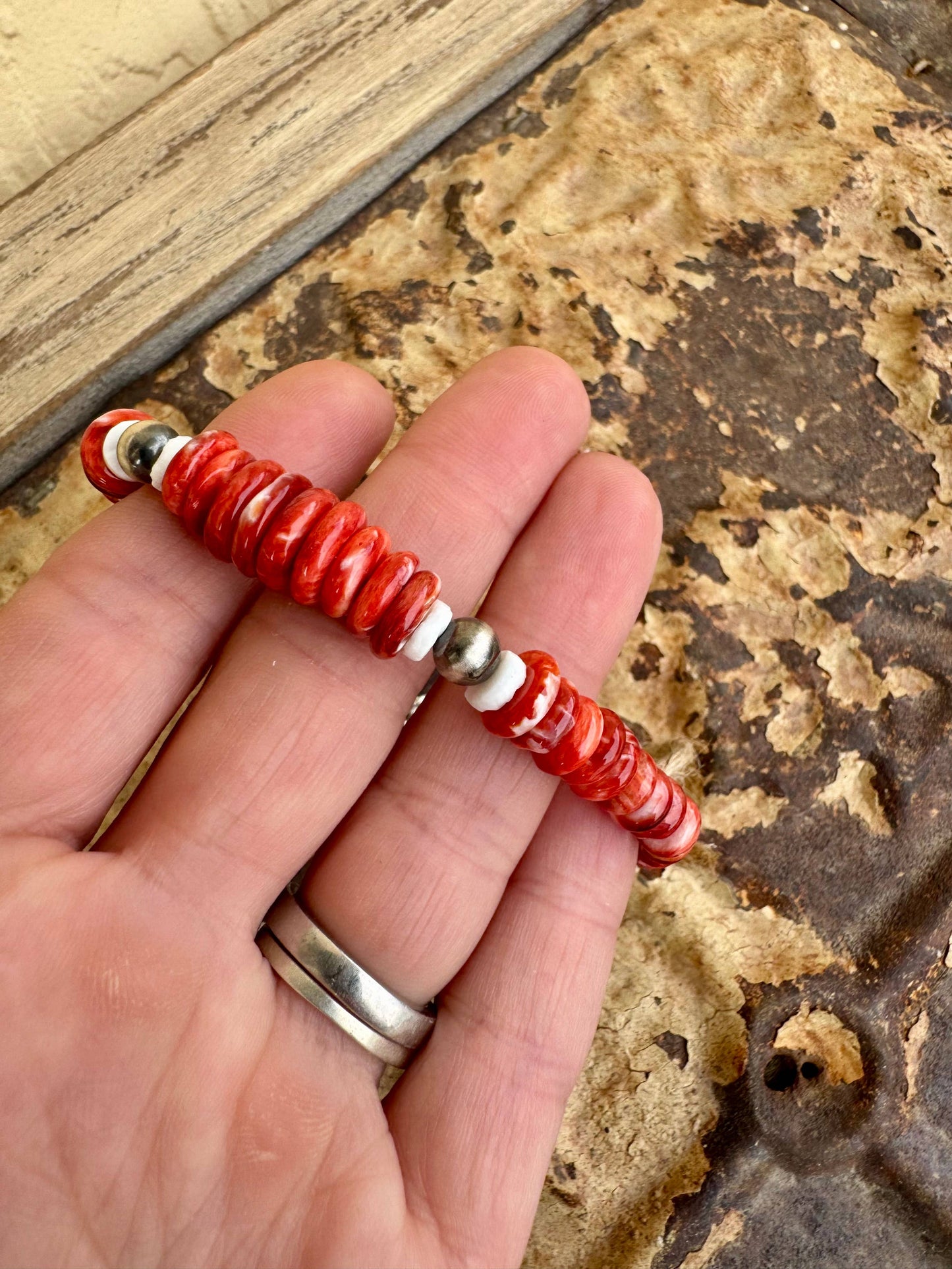Red / Orange Spiny Oyster Bracelet