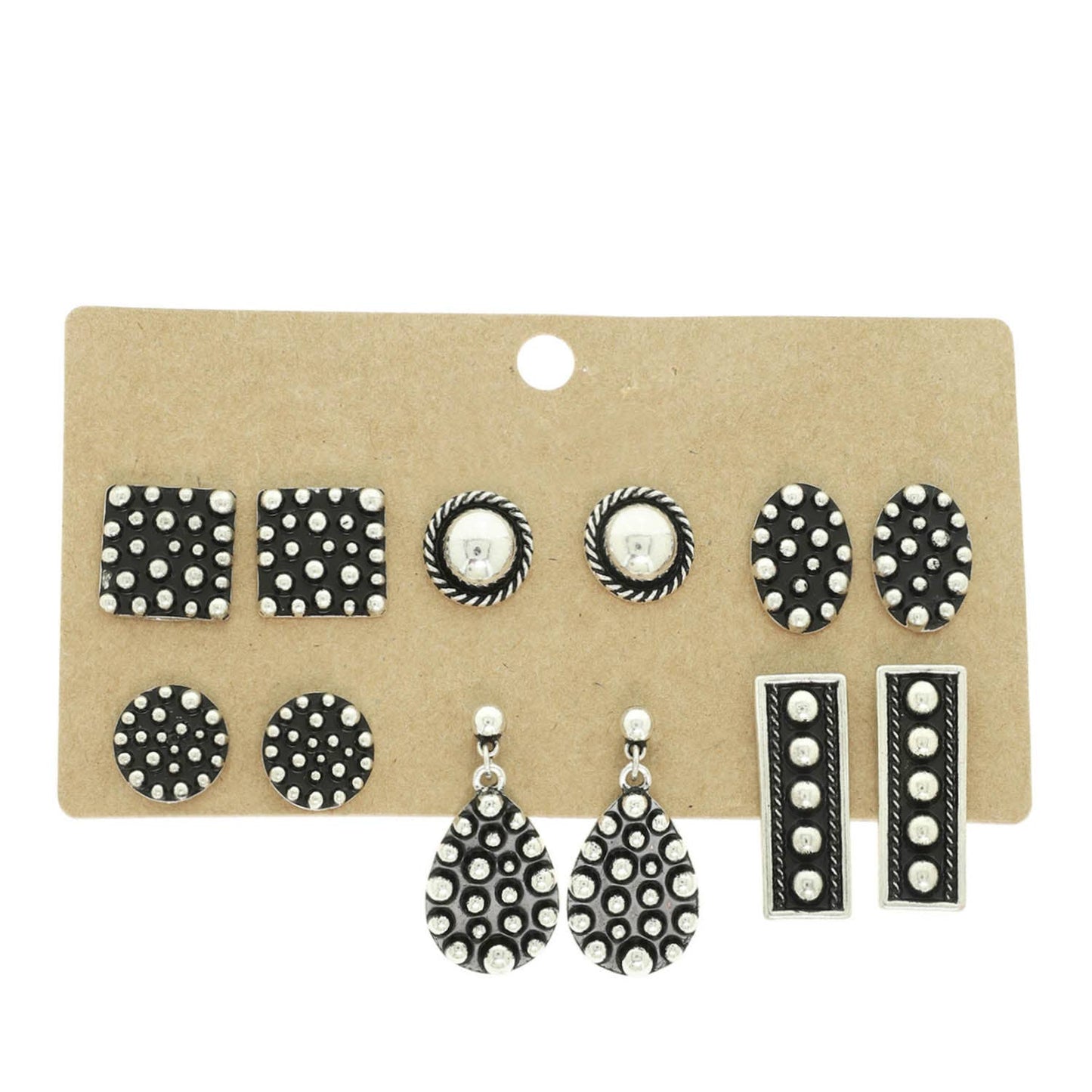 Bubble Theme Assorted Shaped Earring Set Featuring Studs