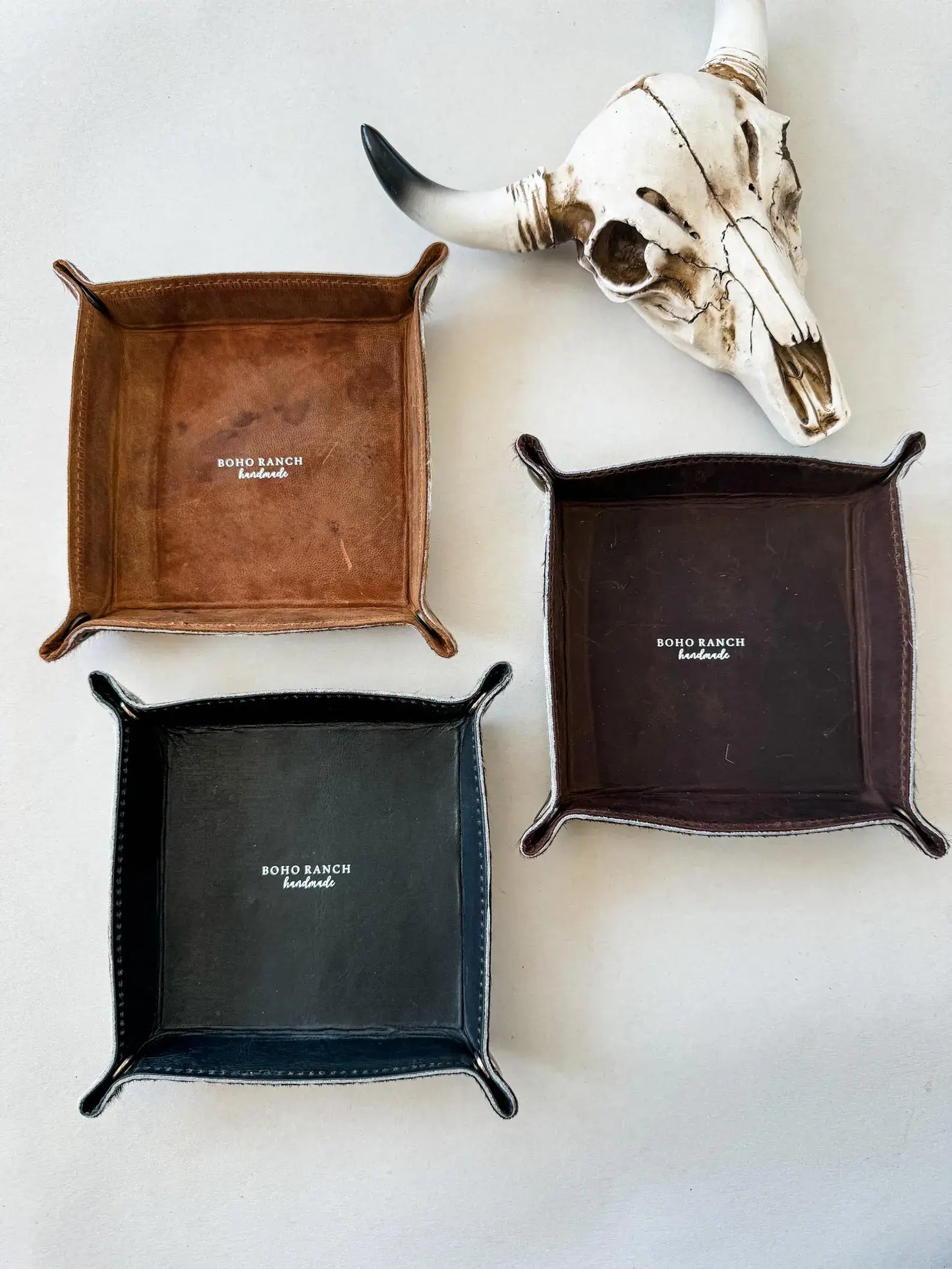 COWHIDE LEATHER TRAY - jewelry storage keys