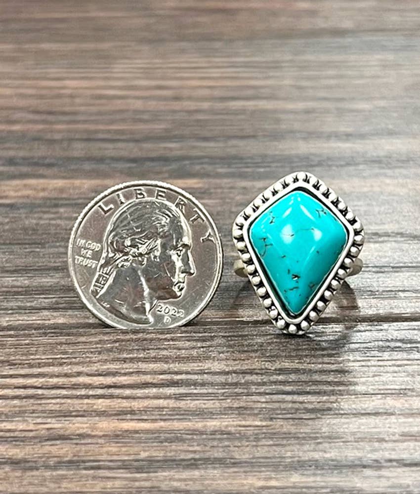 750224, Arrowhead Turquoise Adjustable Ring