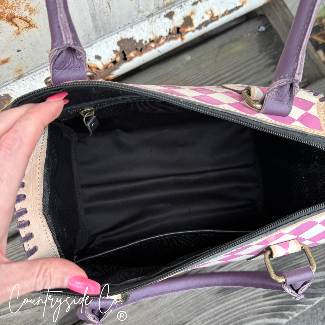Lilac Checkered Speedy Bag