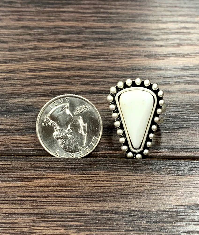 750369, White Turquoise Adjustable Ring