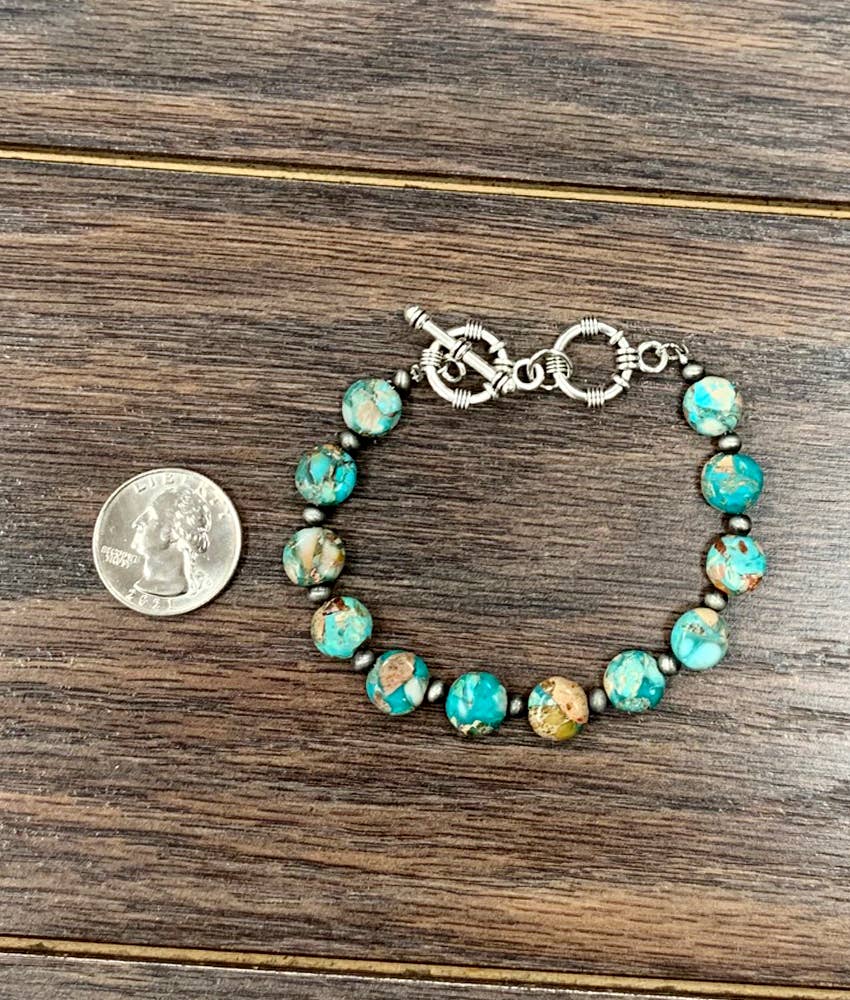 711216, 10mm Round Gemstone Adjustable Bracelet