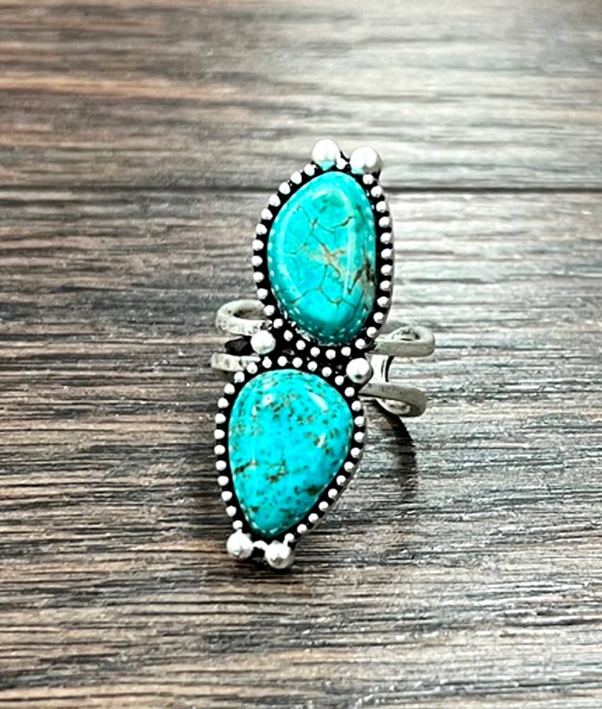 750456, Turquoise Adjustable Ring