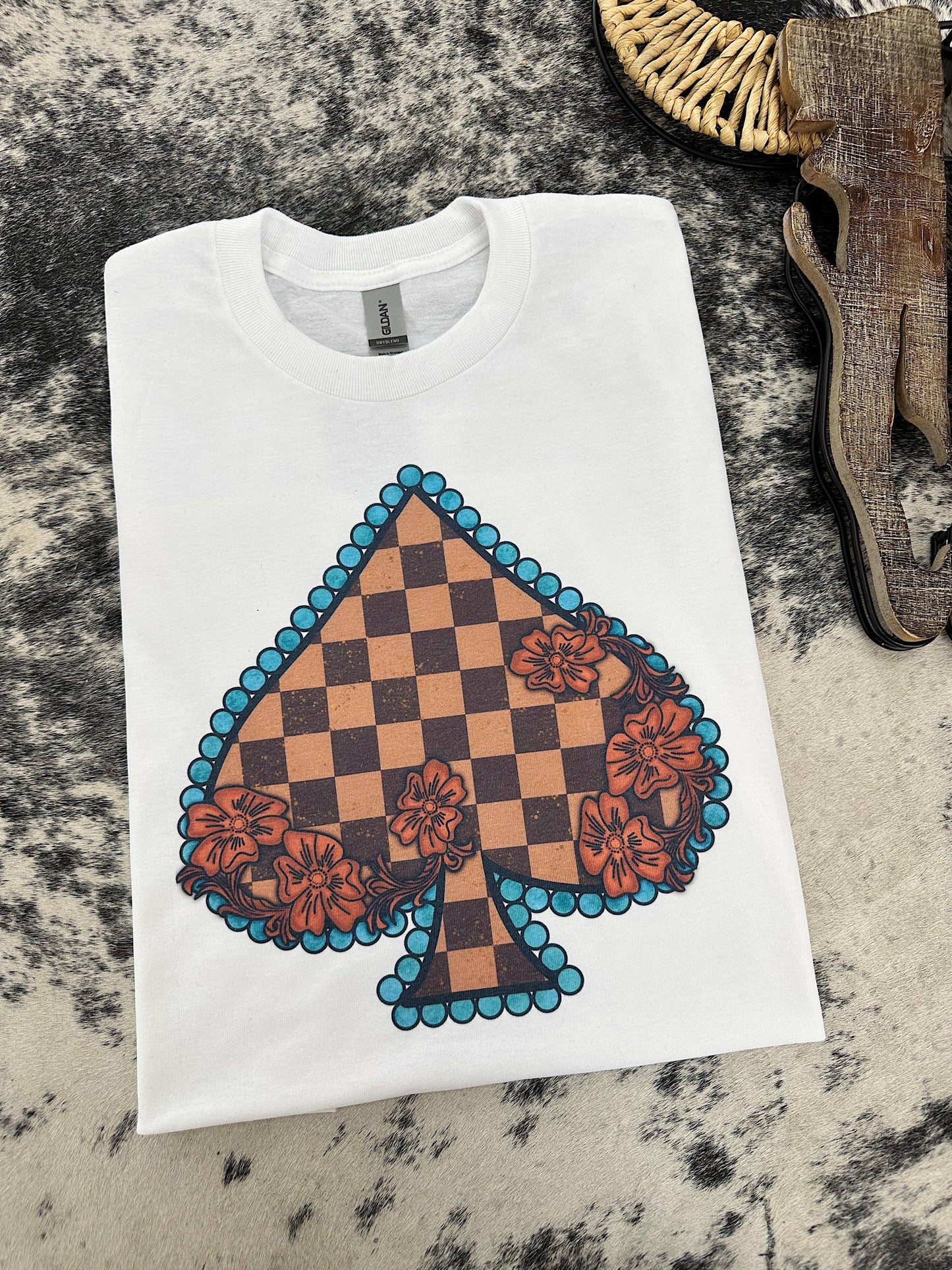 Checkered Spade Tee or Crewneck