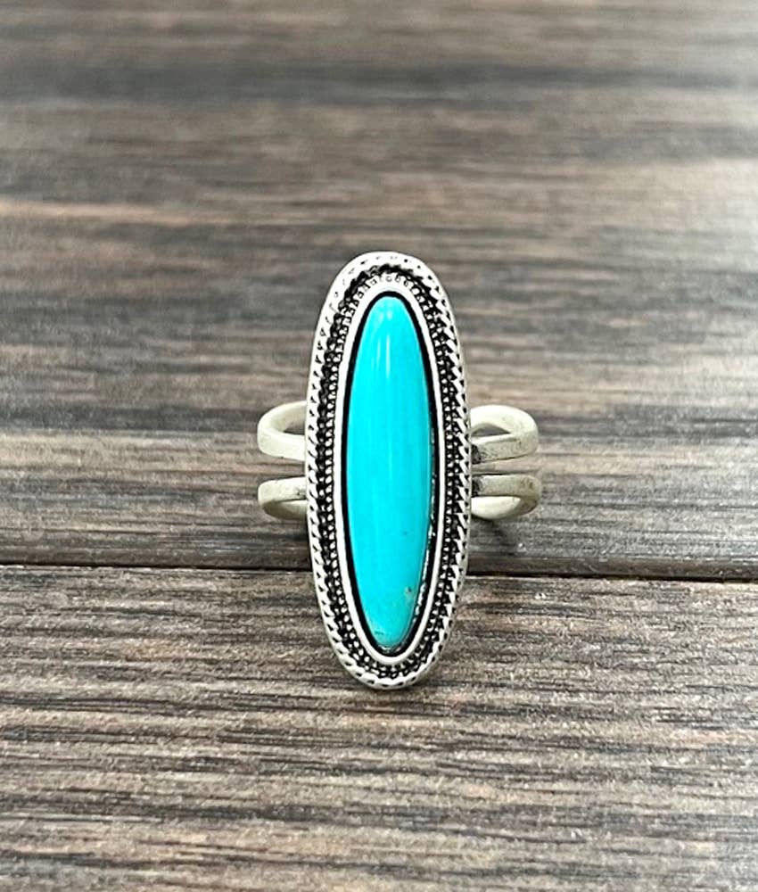 750199, Turquoise Adjustable Ring