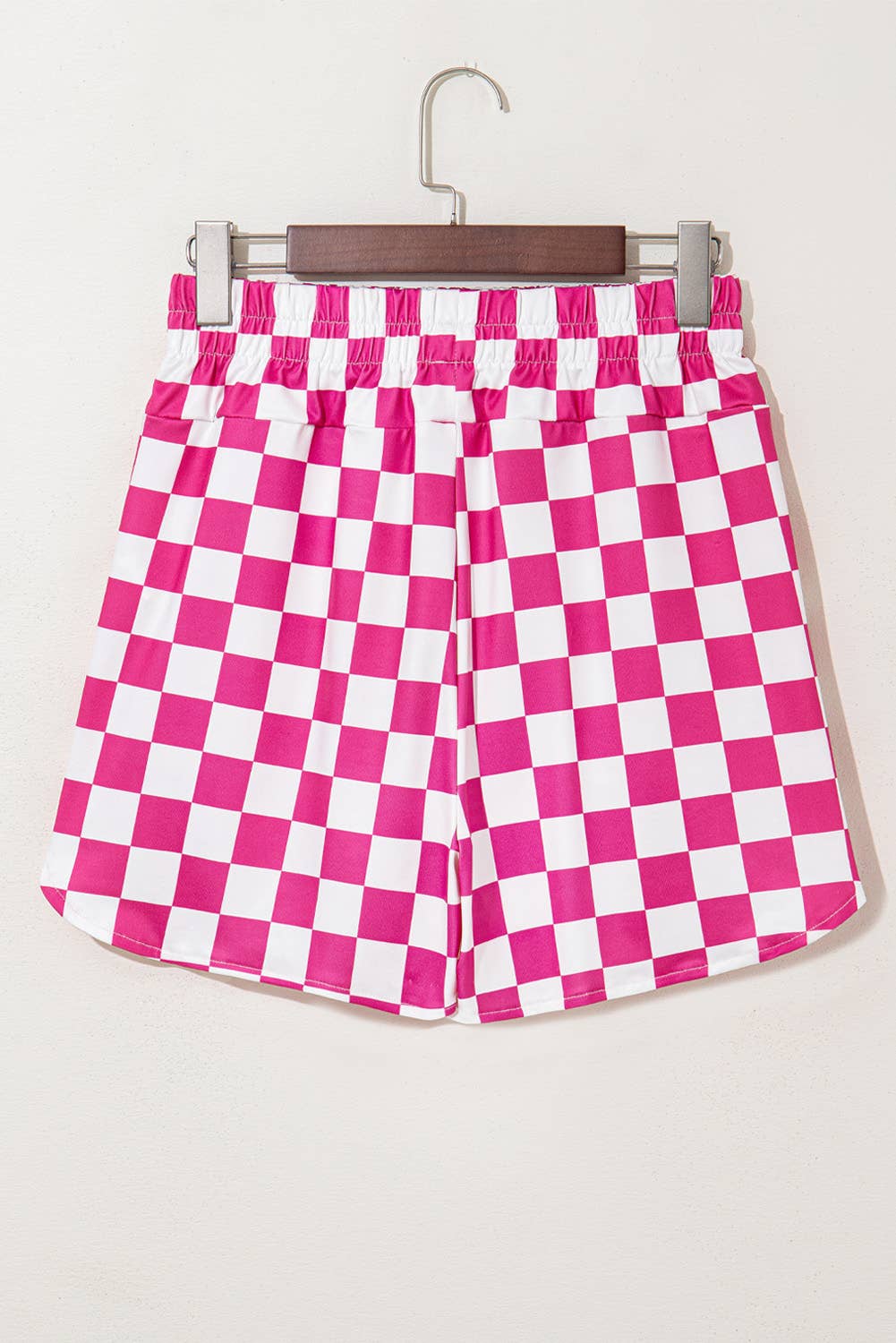 Checkered Print High Waist Casual Shorts