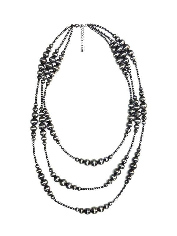 Western 3 Layer Graduated Navajo Pearl Necklace