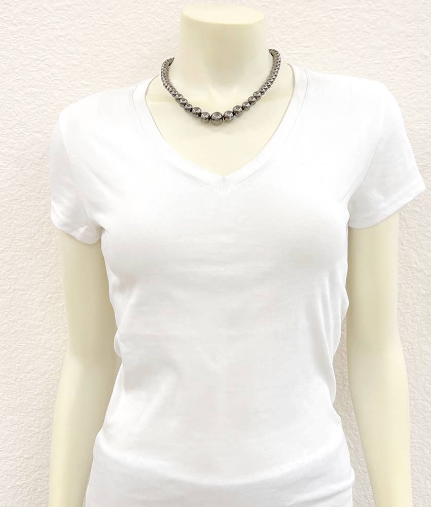 739283, Handmade 16" 14mm Graduated Polish Navajo Necklace