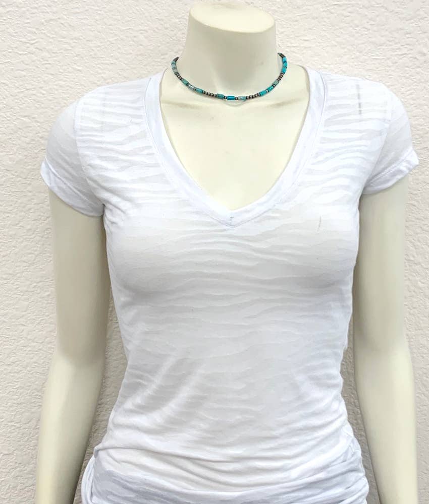 734956, Handmade Cylindrical Gemstone Necklace