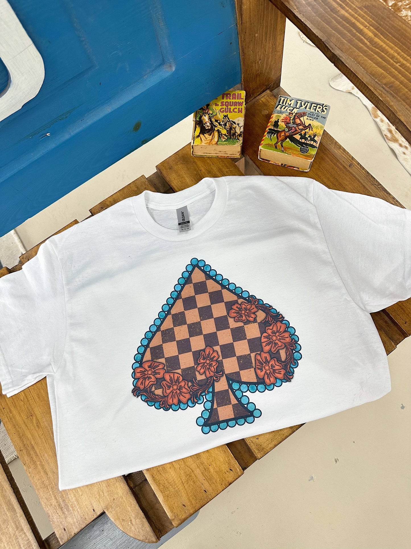 Checkered Spade Tee or Crewneck
