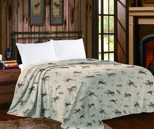 Beige Rodeo - Queen Size Mia Throw Blanket