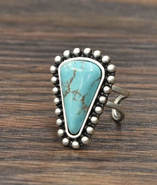 750238, Turquoise Adjustable Ring