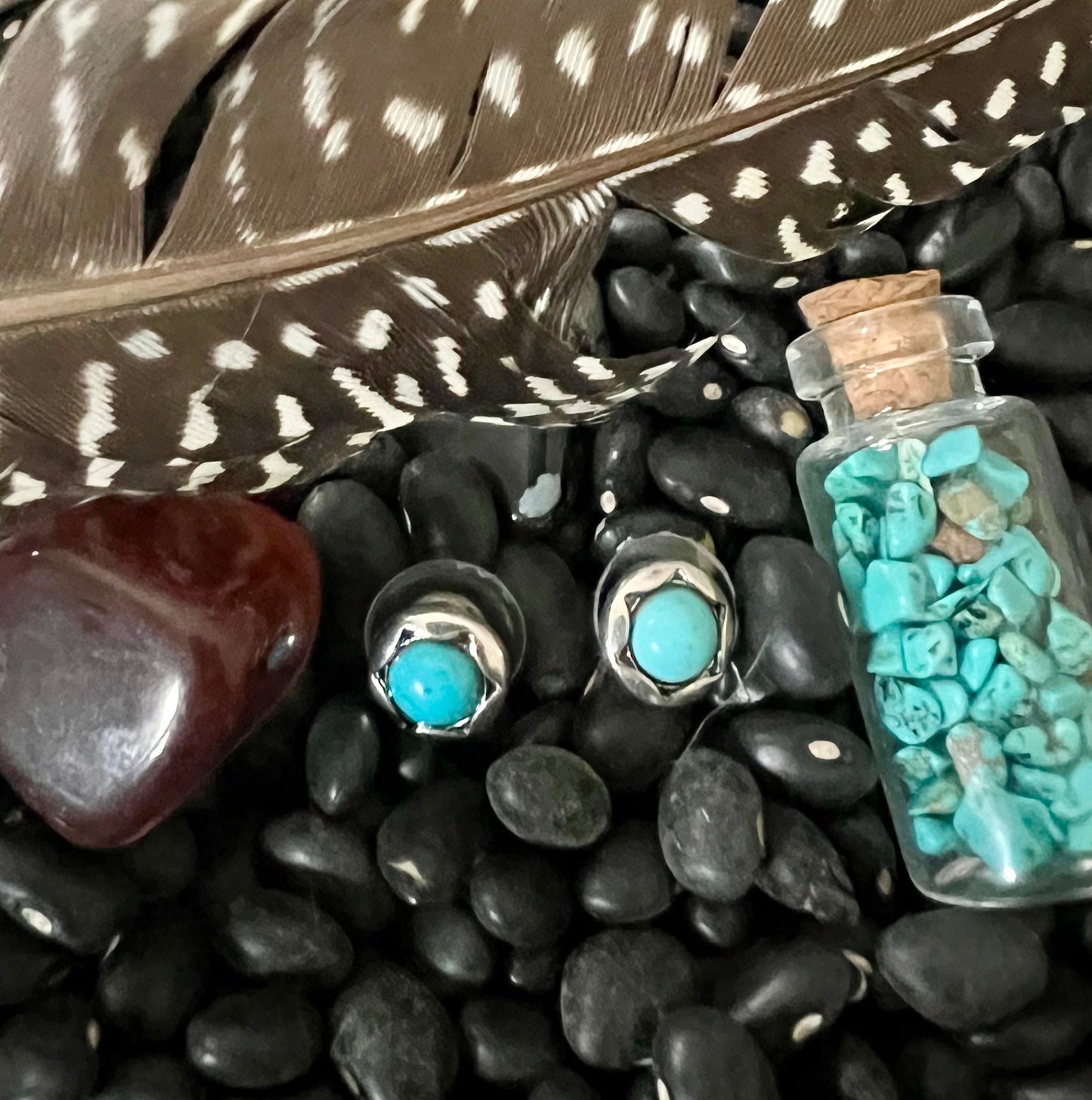 Round Turquoise Earrings