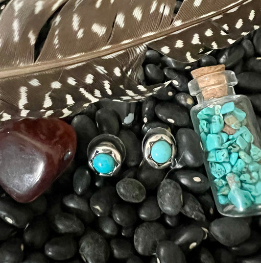 Round Turquoise Earrings