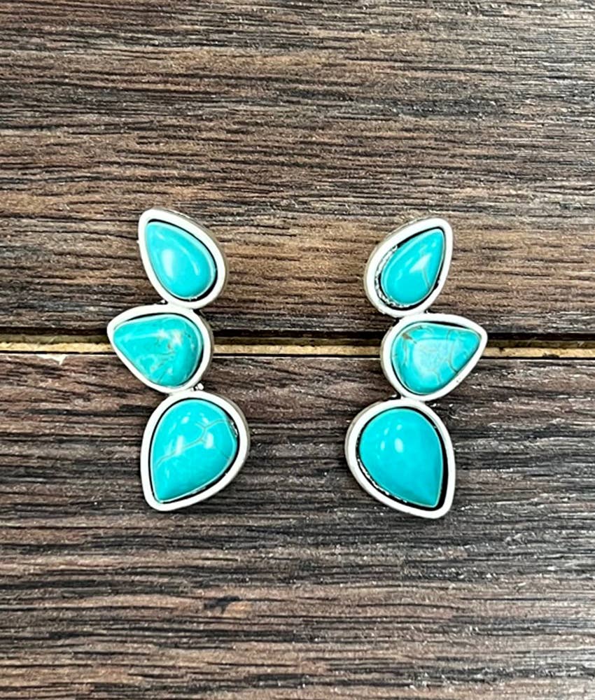 724212, Western Turquoise Stud Earrings