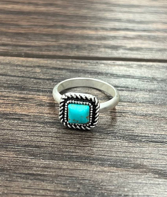 750414, Turquoise Adjustable Ring