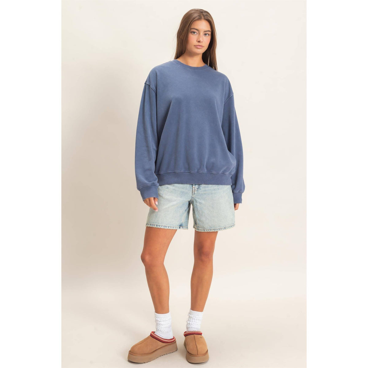Mineral Wash Crew Neck Sweatshirt