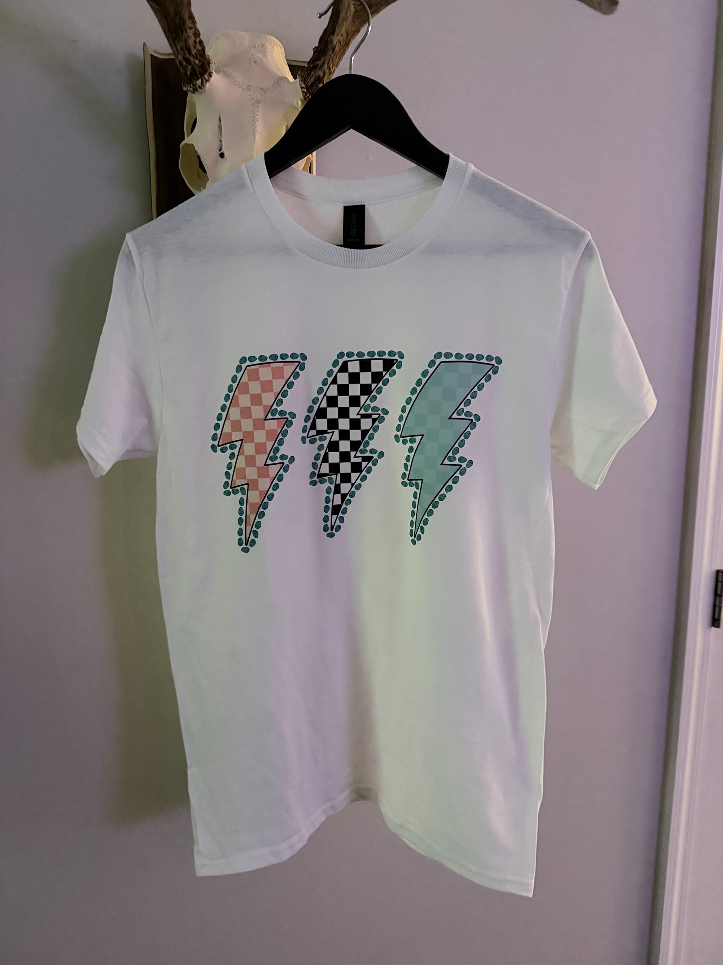 Checkered Lightning Bolt Tee