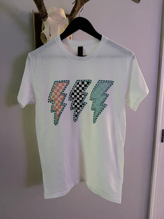 Checkered Lightning Bolt Tee