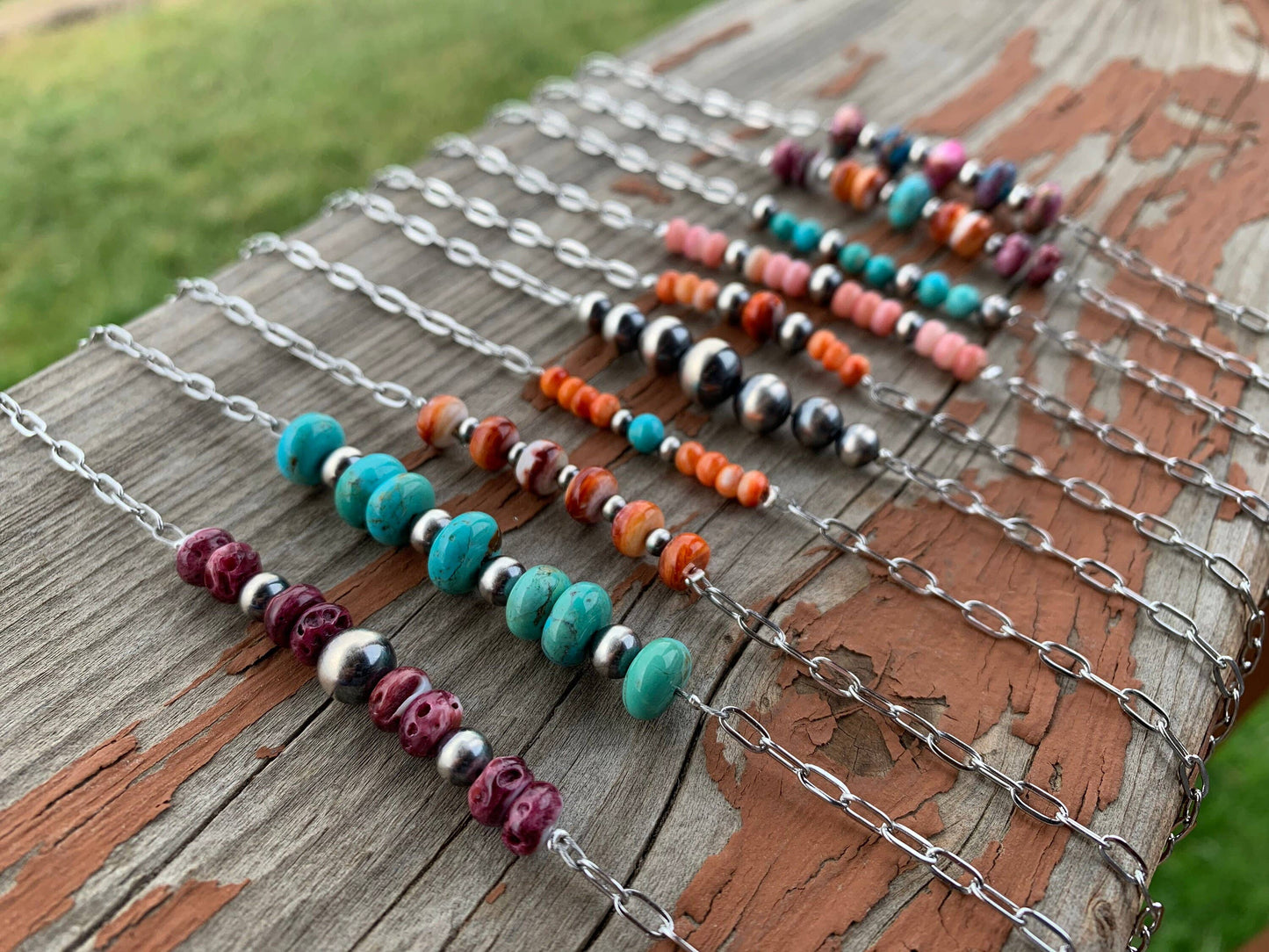 Genuine Navajo Pearl Bar Necklace