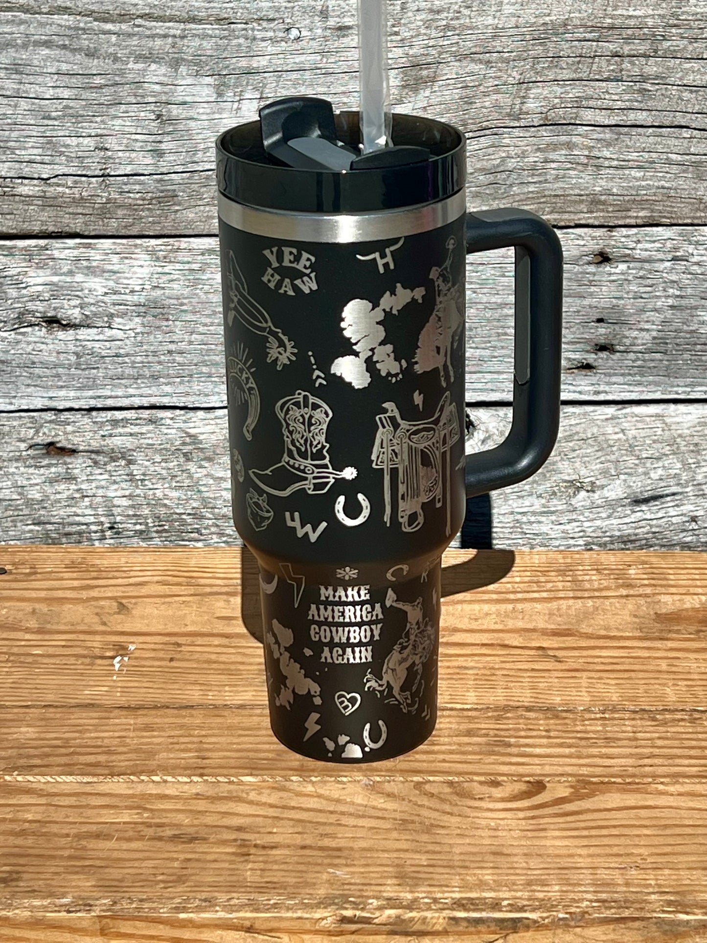 Western Cowboy Stainless Steel Tumbler