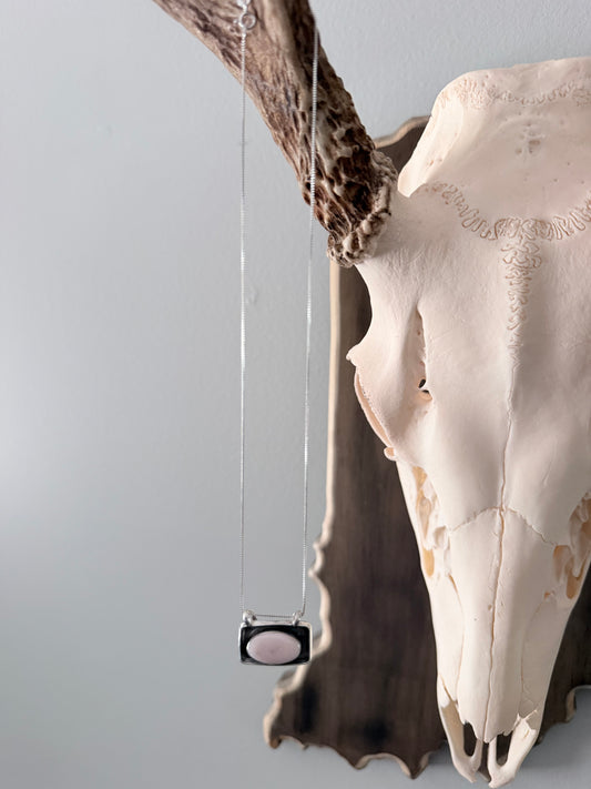 Native Made by Desiri Martin Sterling Silver and Pink Conch Necklace