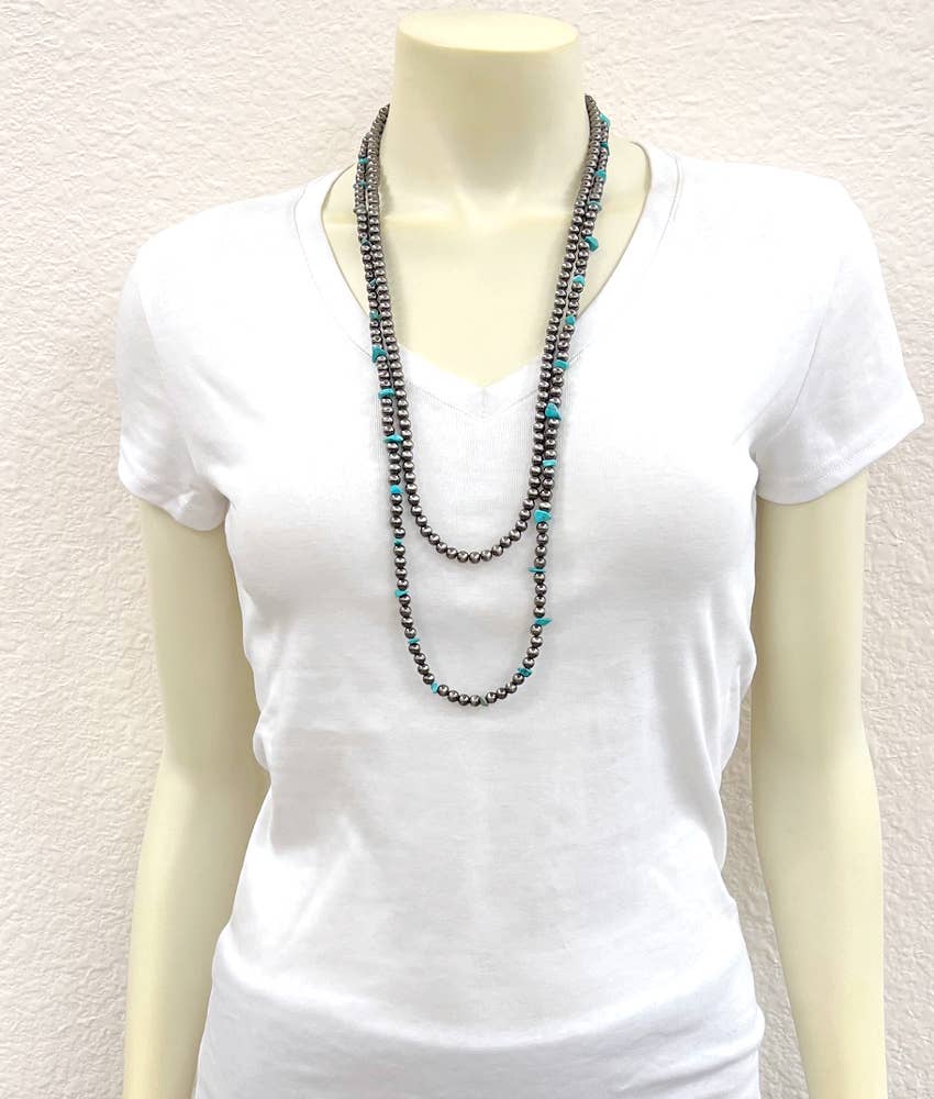 739061, Handmade Polish Navajo Bead, Turquoise Necklace