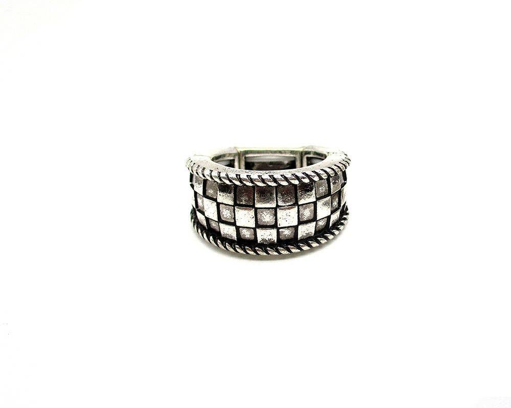 Western Checkered Stretch Ring