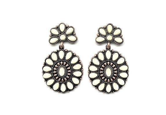 Western Turquoise Concho Dangle Earrings