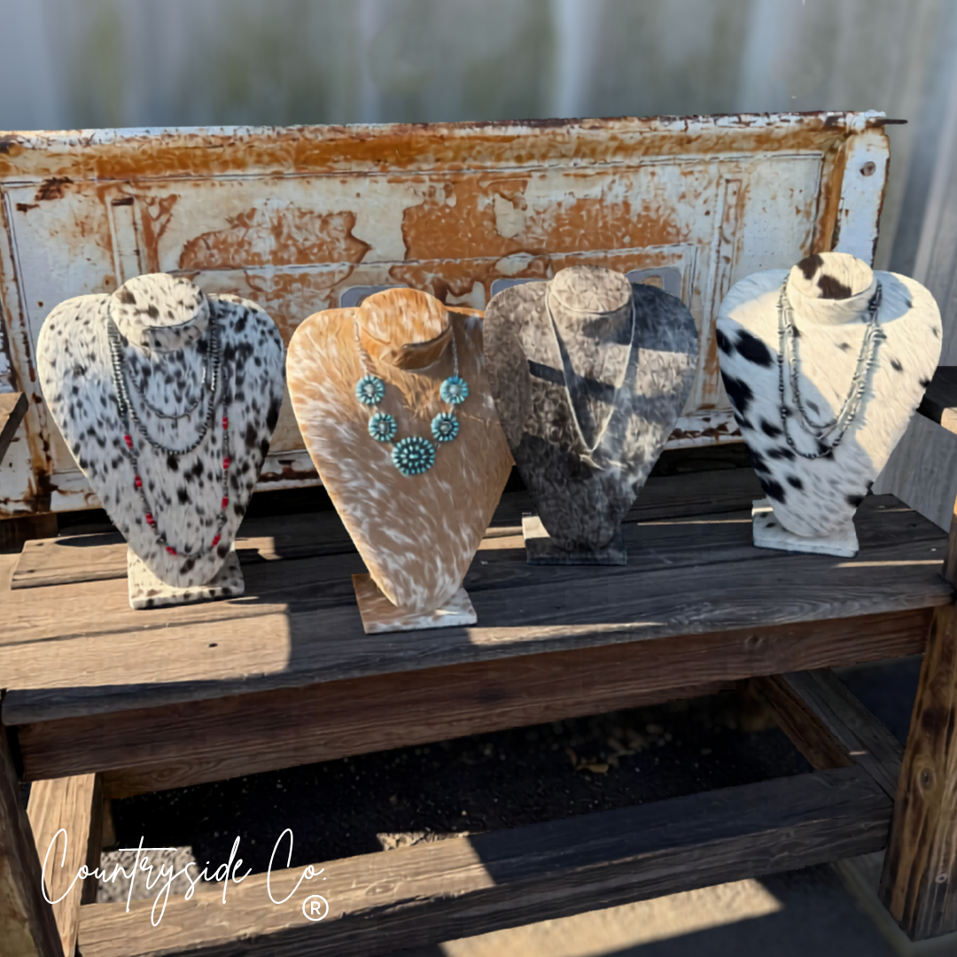 Necklace Cowhide Display Stand