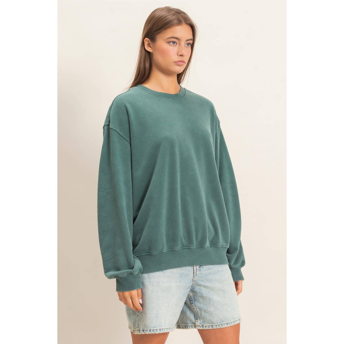 Mineral Wash Crew Neck Sweatshirt