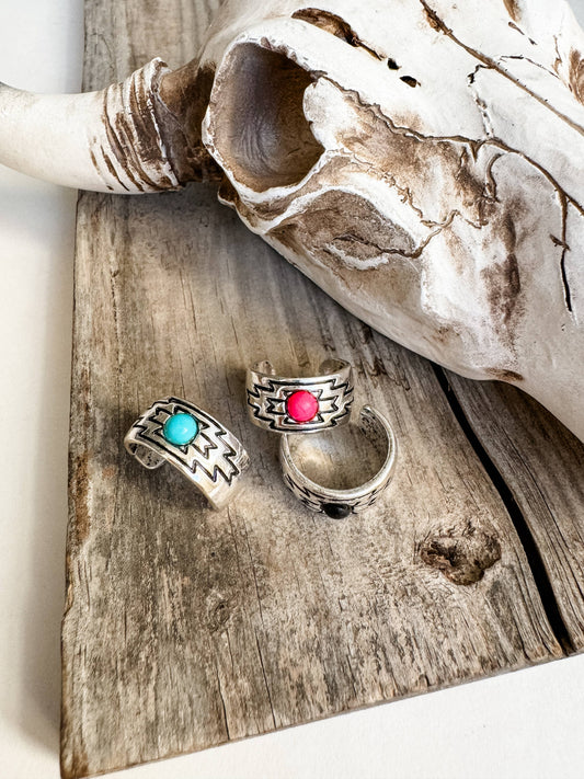 Western Aztec Cuff Ring