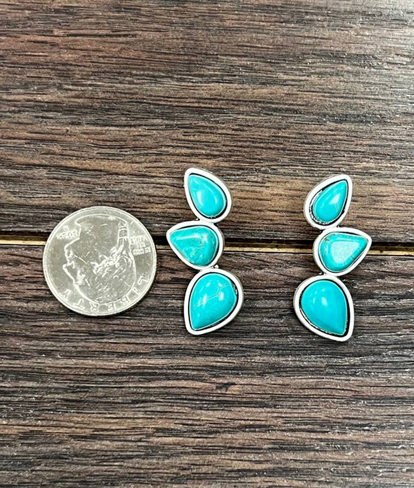 724212, Western Turquoise Stud Earrings
