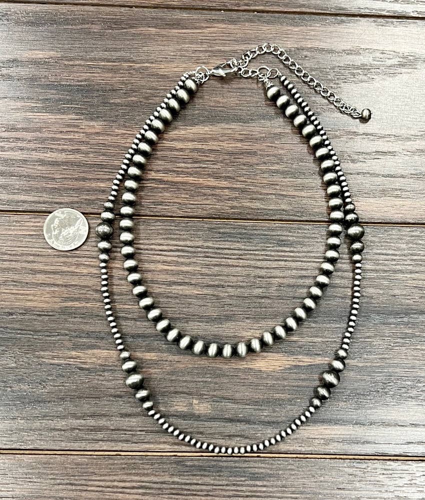 735689, Handmade 22" 2-strand Navajo Bead Necklace