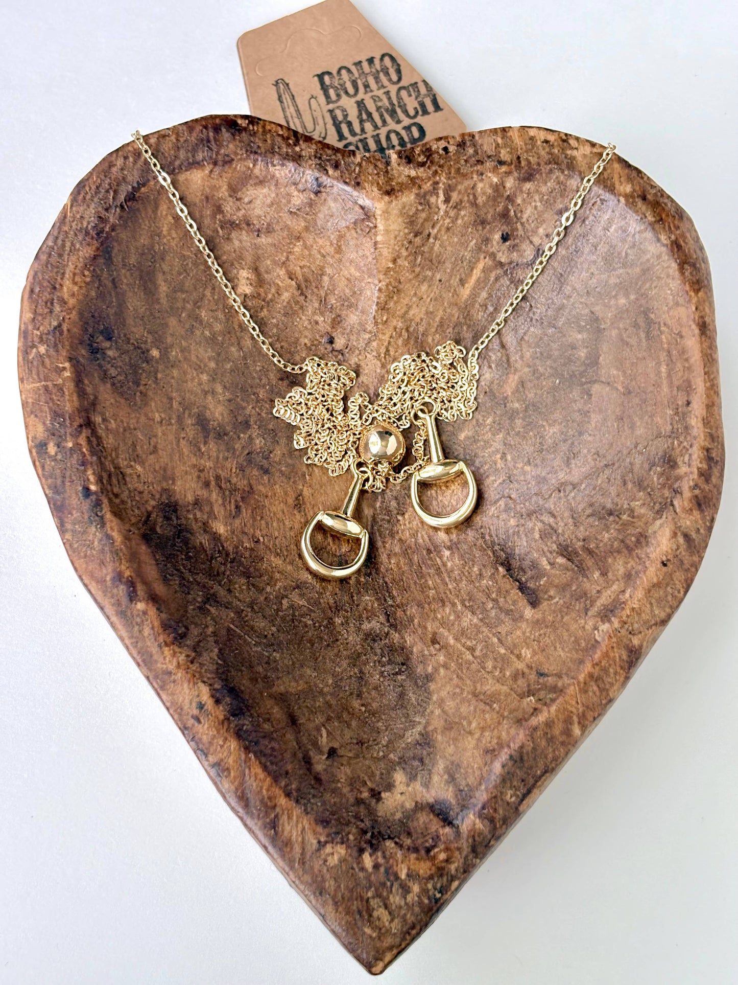 Western Horse Bit Bolo Pendant Y Chain Long Necklaces