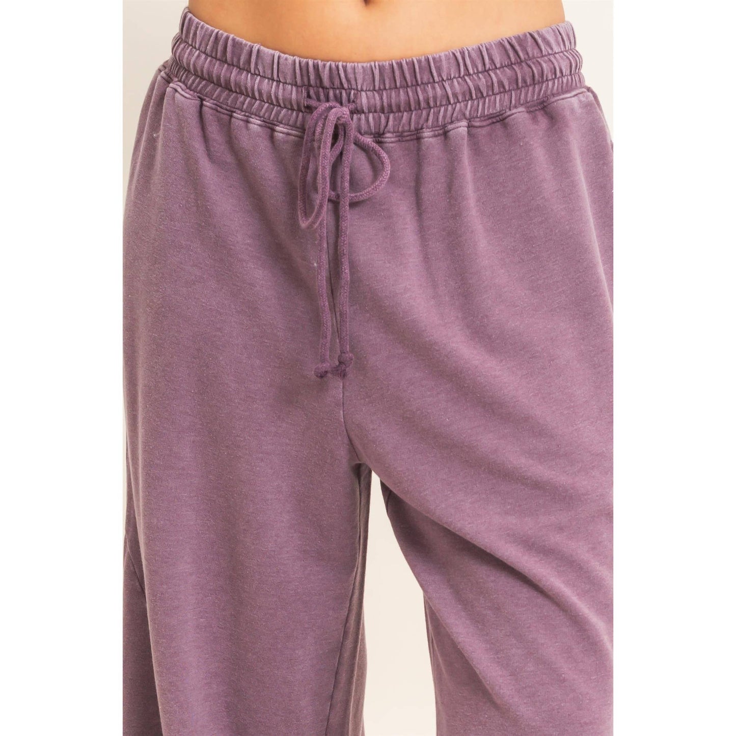 Mineral Washed Wide Leg Pants