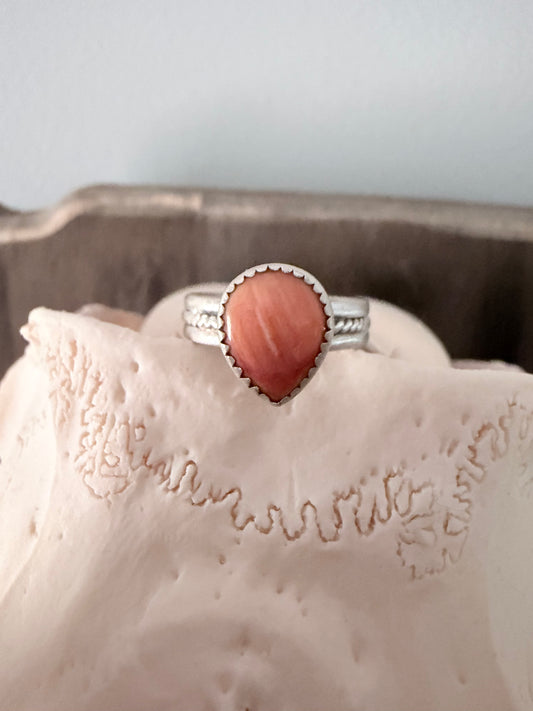 Orange Spiny Sterling Silver Ring