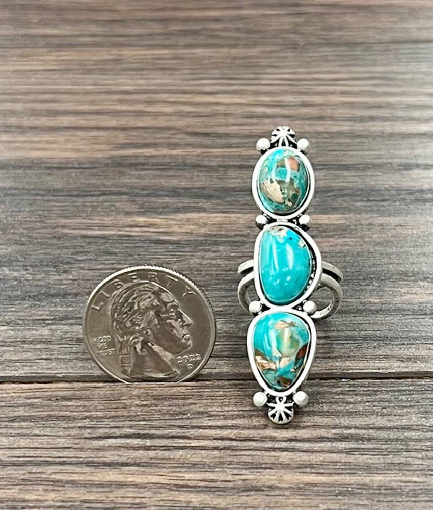 750536, Big! Gemstone Adjustable Ring