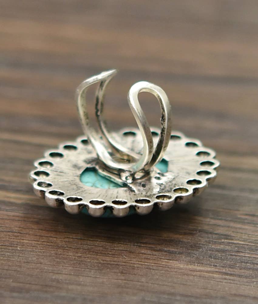 750170, Turquoise Adjustable Ring