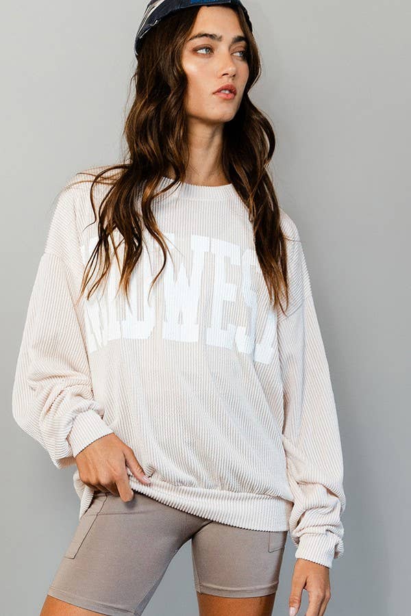 MIDWEST Comfy Oversize Graphic Sweatshirt, Gameday