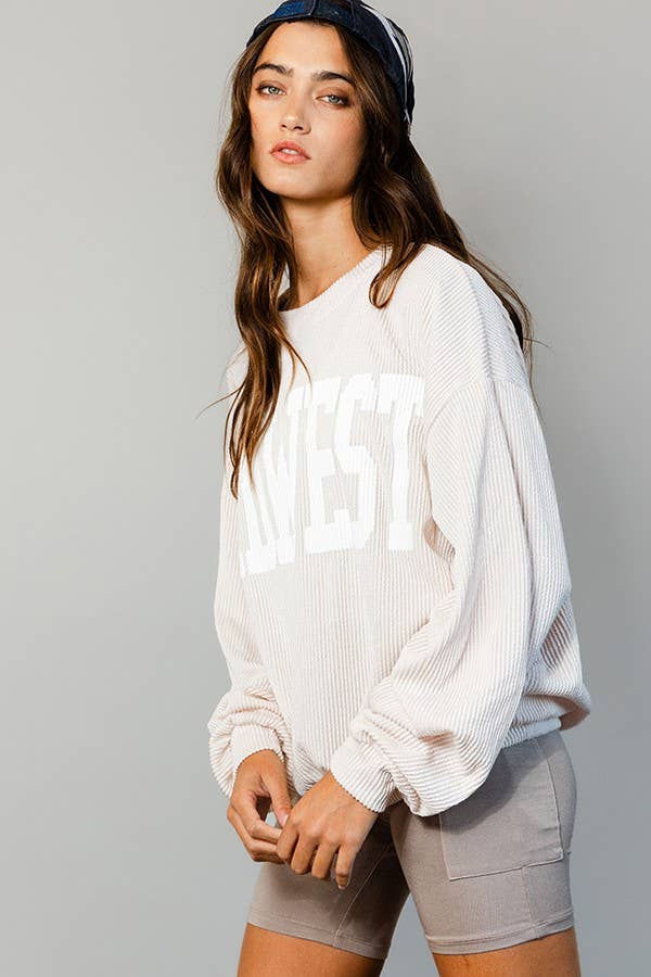 MIDWEST Comfy Oversize Graphic Sweatshirt, Gameday