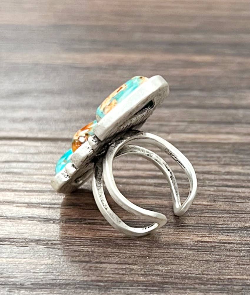 750542, Gemstone Adjustable Ring