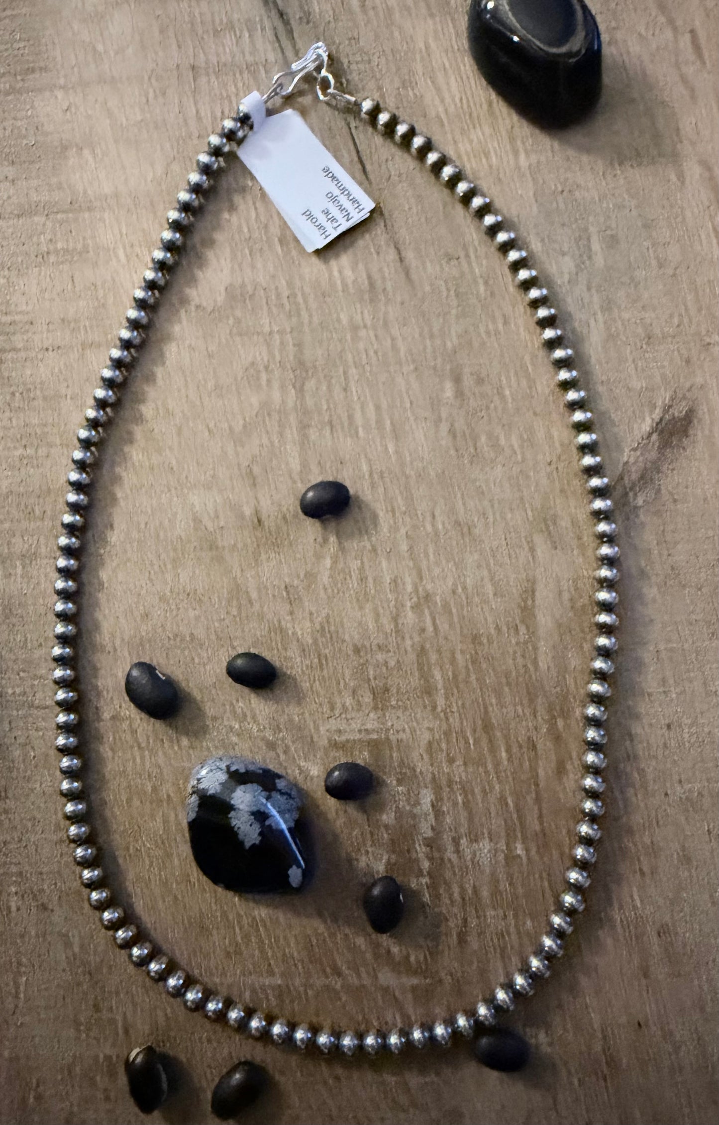 Native Made By Harold Tahe 4mm Sterling Pearls