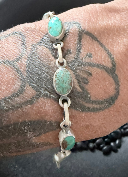 Kingman Turquoise Sterling Bracelet-259
