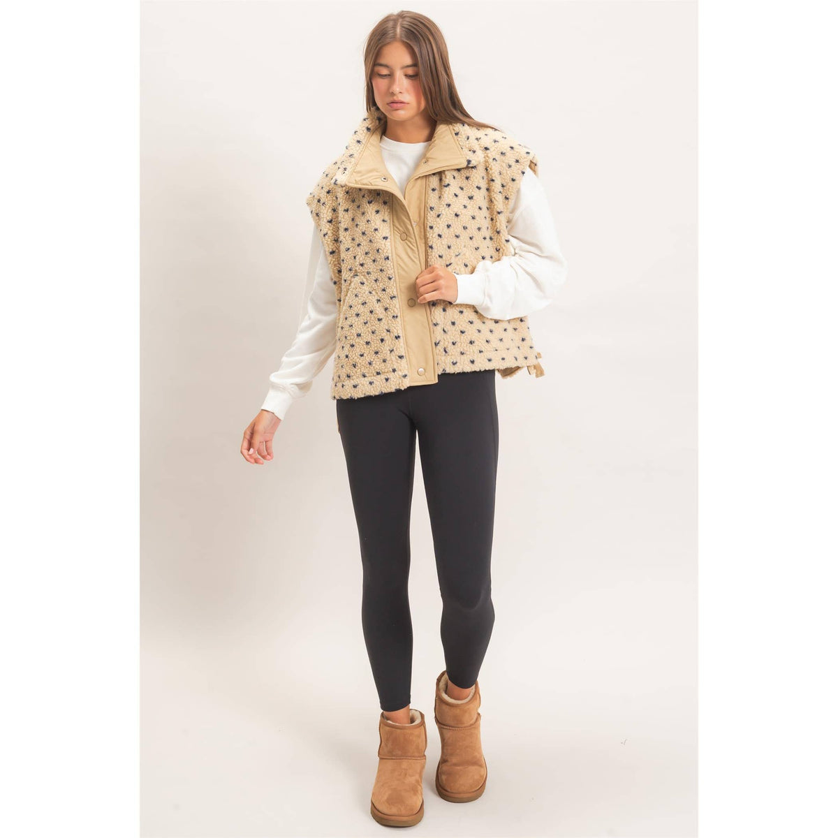 Polka Dot Sherpa Vest